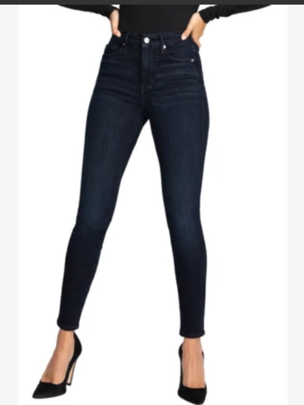 PAIGE Dark Indigo High-Rise Skinny Jeans